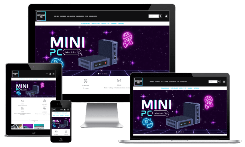 Cliente con ecommerce posicionado numero 1 en venta de notebooks