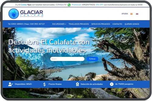 Sitio de turismo Glaciar Turismo