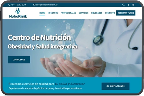 Sitio con catálogo Nutraklinik
